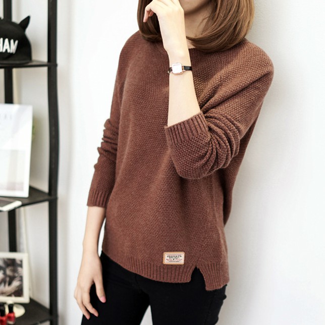 Áo Sweater cổ tròn tay dài thời trang mùa thu cho nữ