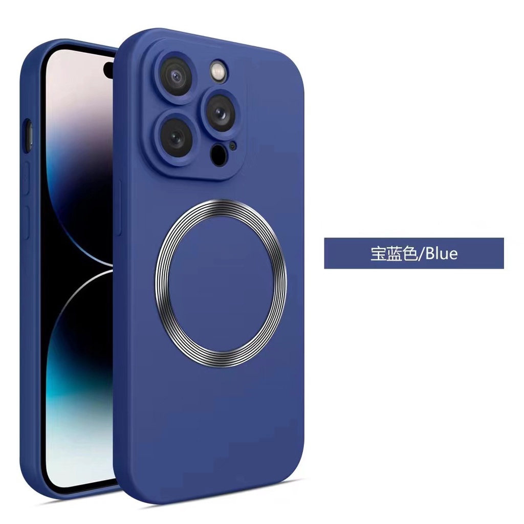 Ốp Điện Thoại Mềm Từ Tính Màu Đen / Xanh Lá Cho compatible for iPhone 14 pro max 13 pro max 12 pro max 11 pro max 7 8 plus