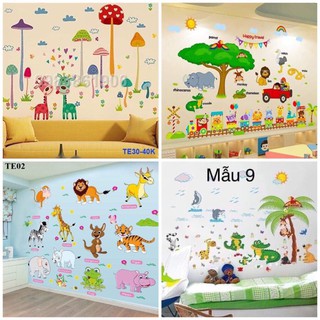 Tranh dán tường cho bé [CỰC_RẺ] - Decal dán tường cho bé có keo sẵn bóc dán dễ dàng Baby Bosss