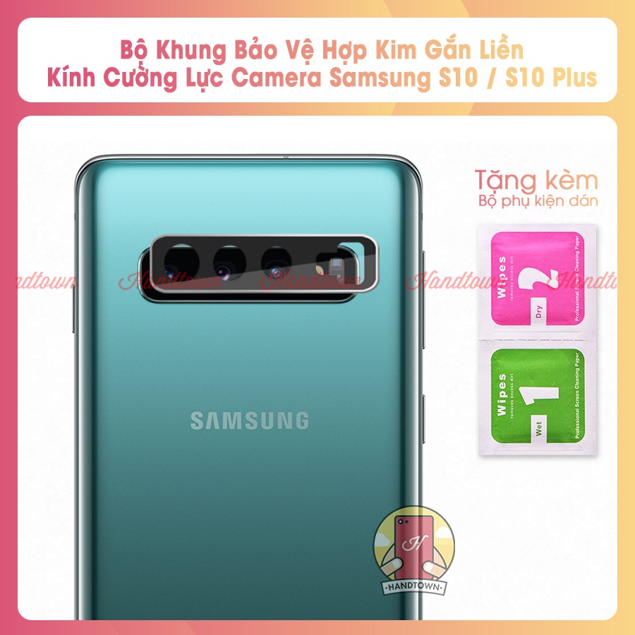 Bộ Khung Bảo Vệ Hợp Kim Gắn Liền Với Kính Cường Lực Camera Samsung Galaxy S10 / S10 Plus