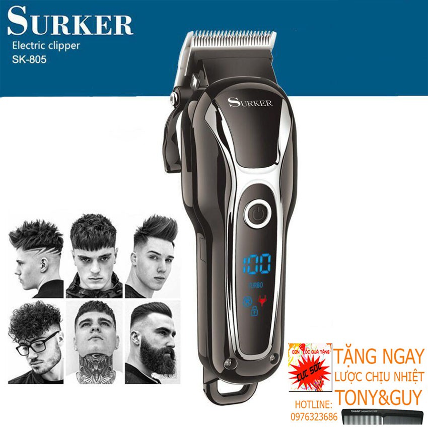 [Tặng Lược Tony Cao Cấp]Tông đơ cắt tóc chuyên nghiệp Surker SK 805