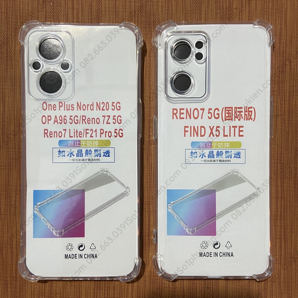 Ốp lưng Oppo Reno 7 5G / Reno 7z / Reno 8z chống sốc dẻo trong bảo vệ cam