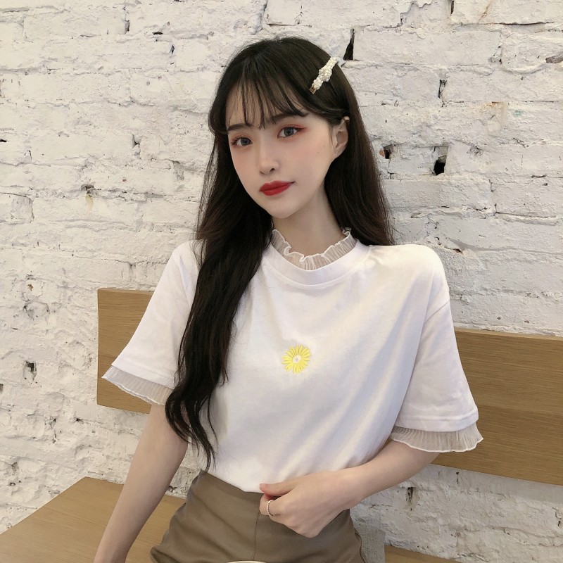 Áo Thun Nữ Ngắn Tay Cổ Tròn Thời Trang | BigBuy360 - bigbuy360.vn