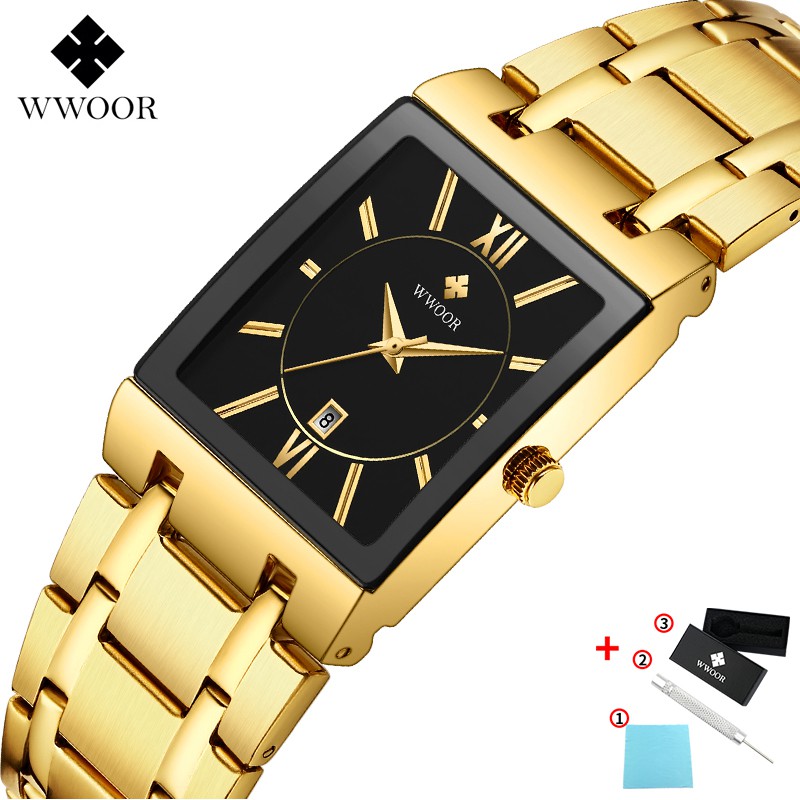 WWOOR Đồng hồ đeo tay   bộ máy thạch anh thép không gỉ mạ chống thấm nước thời trang nhiều màu sắc tùy chọn-8858