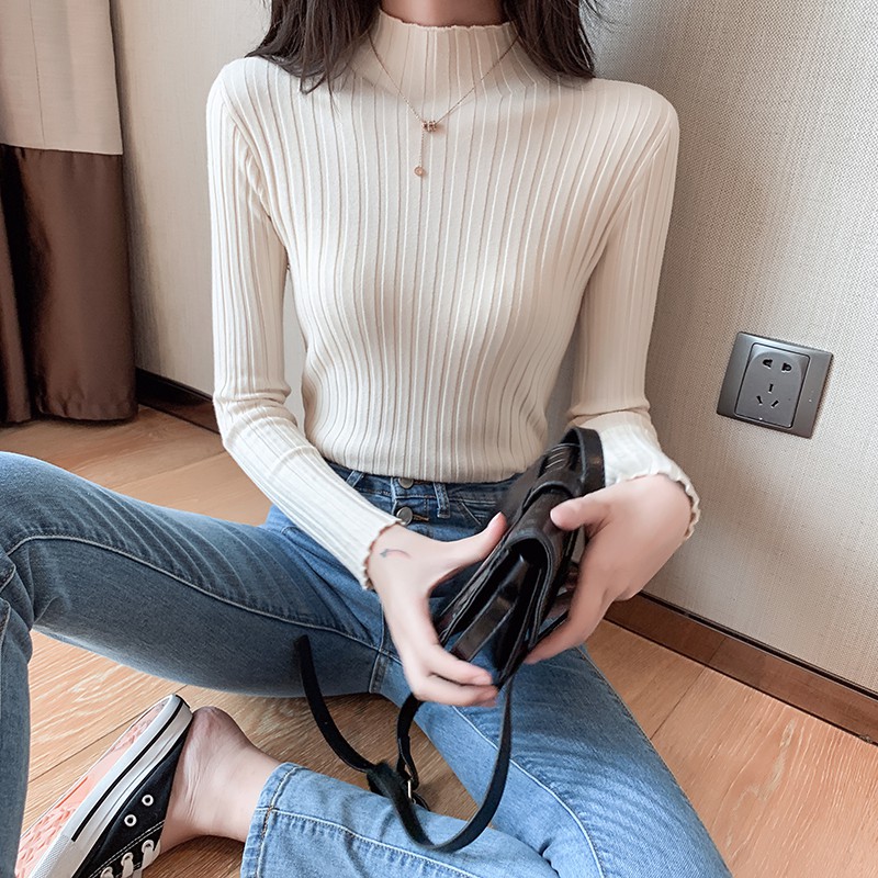 Áo Len Nữ Dài Tay Cổ Lọ Thời Trang Hàn | BigBuy360 - bigbuy360.vn