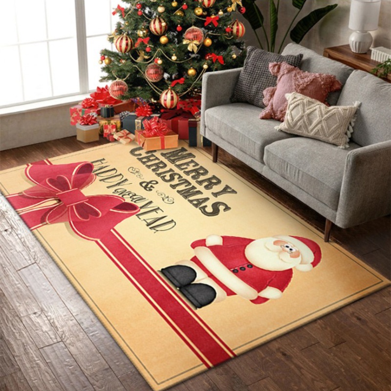 Thảm lót cửa chùi chân Chống Trượt In Hình Người Tuyết Giáng Sinh