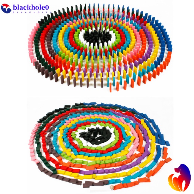 BH 100Pcs Rainbow Wooden Dominos Blocks Set Kids Game Educational Play Toy Christmas Gift