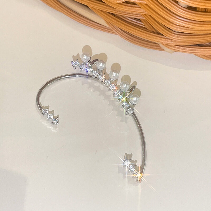 Khuyên Tai Nữ Dạng Kẹp Đính Ngọc Trai Đơn Giản