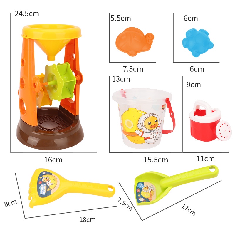 ZHAN QI TOYS Bộ đồ chơi bãi biển gồm xe và dụng cụ xúc cát dành cho trẻ em