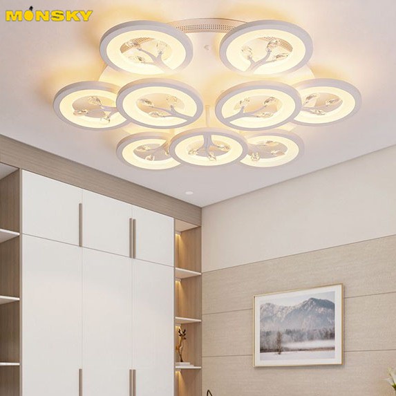 Đèn trần MONSKY TEPRAI kiểu dáng độc đáo hiện đại với 3 chế độ ánh sáng - kèm điều khiển từ xa.