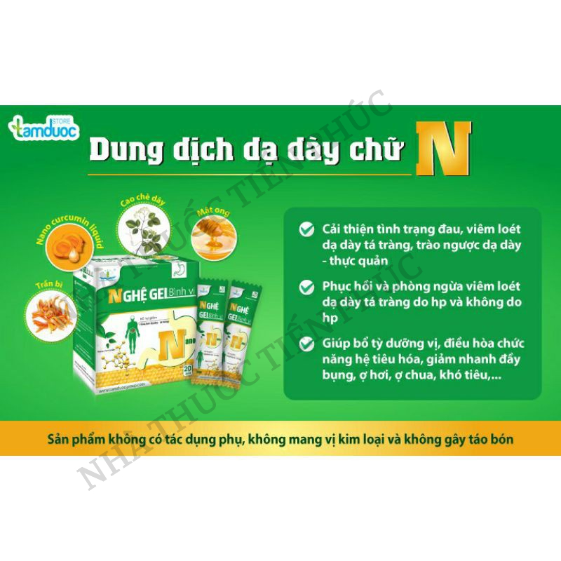 Nghệ Bình Vị Gel  - Hỗ Trợ Giảm Viêm Loét Dạ Dày Tá Tràng Hộp 20 gói