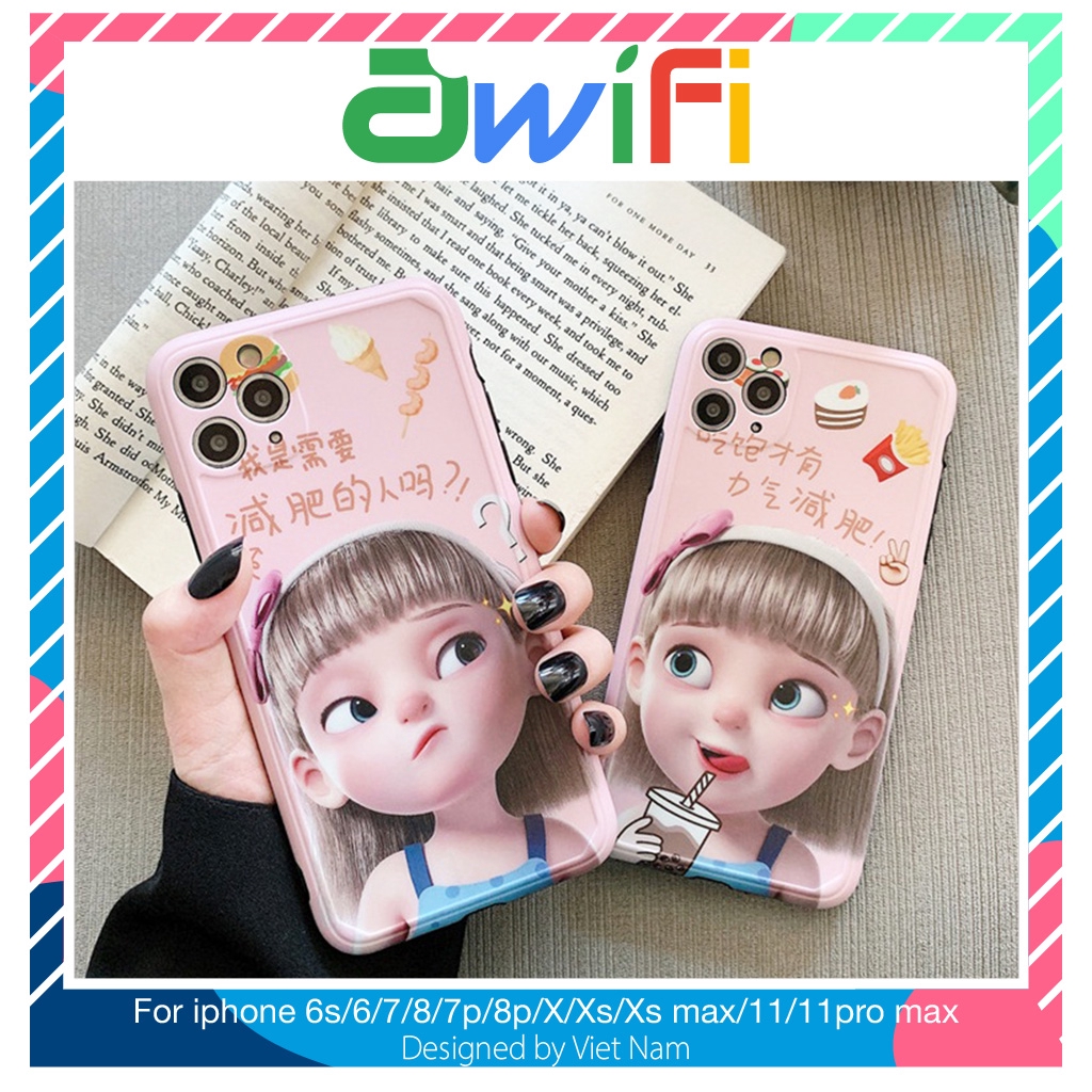 Ốp lưng iphone imd Hoạt hình bé 5/5s/6/6plus/6s/6splus/7/7plus/8/8plus/x/xr/xs/11/12/pro/max/plus/promax - Awifi