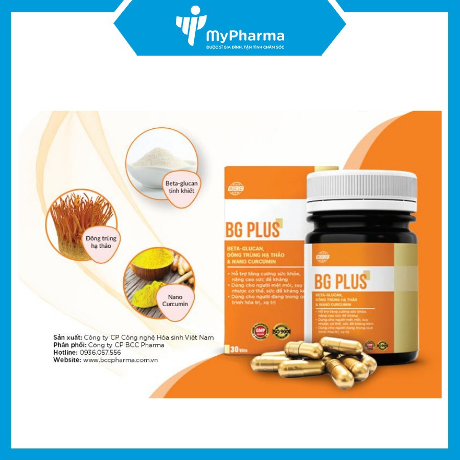 BG PLUS: Nâng cao thể trạng, giảm độc tính cho cơ thể dành cho người đang trong và sau quá trình hoá trị, xạ trị