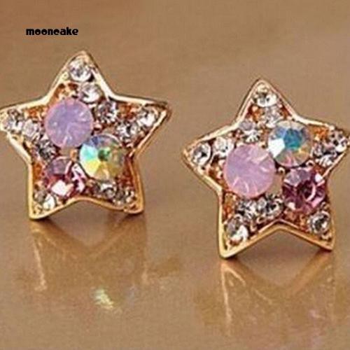 Khuyên tai hình ngôi sao đính đá thời trang thanh lịch dành cho nữ