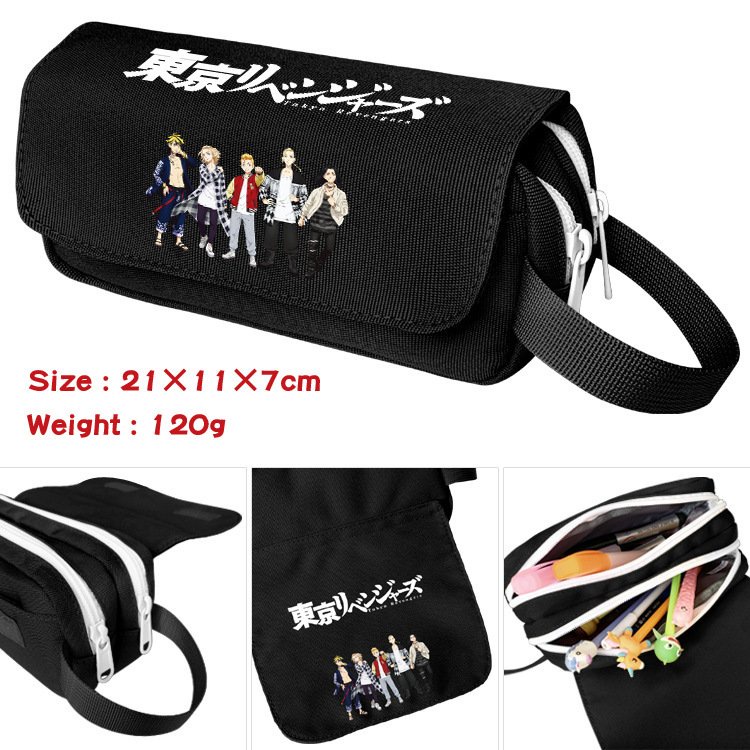 Hộp bút vải canvas in hình TOKYO REVENGERS anime chibi 12 mẫu khóa trắng đi học đựng đồ dùng học tập tiện lợi