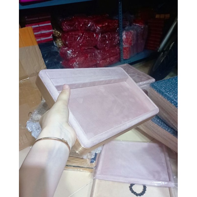 Khay Đựng Trang Sức Viền Bo Mạ Vàng Cao Cấp Hàng Loại 1 Chính Hãng