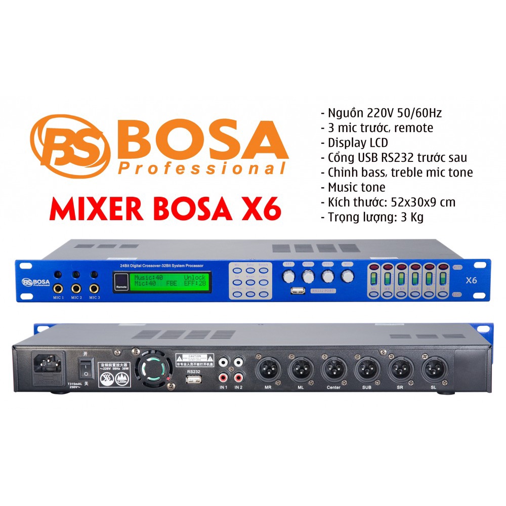 Vang Số Karaoke BOSA X6 Chính Hãng