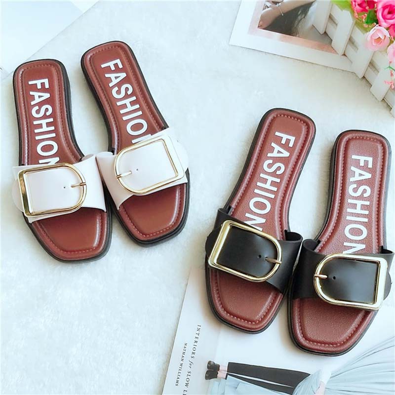 FREESHIP ĐƠN 99K_ Women Casual Summer Non-slip Home Indoor Flip-Flops Flat Beach Slippers