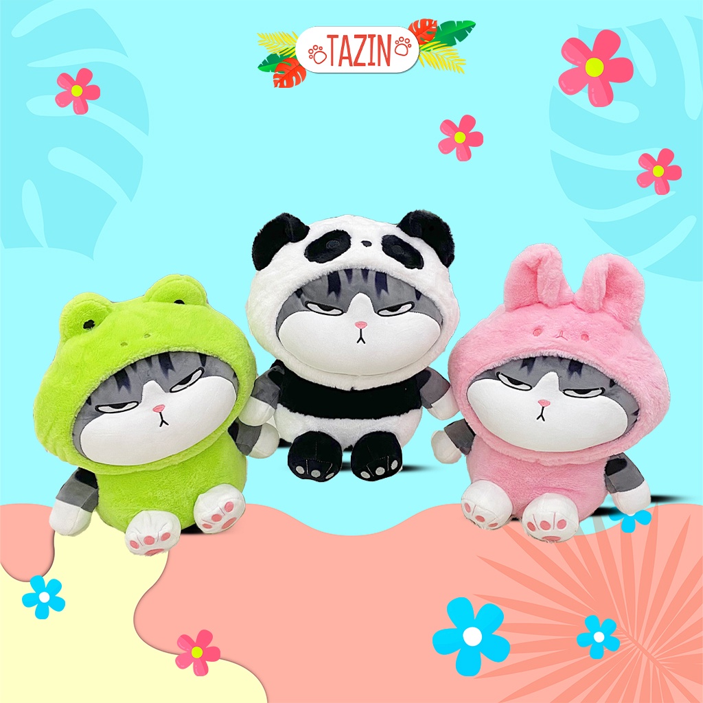 Gấu Bông Mèo Hoàng Thượng Cosplay Hình Thú Thỏ, Ếch, Gấu Trúc Đáng Yêu Cao Cấp Tazin