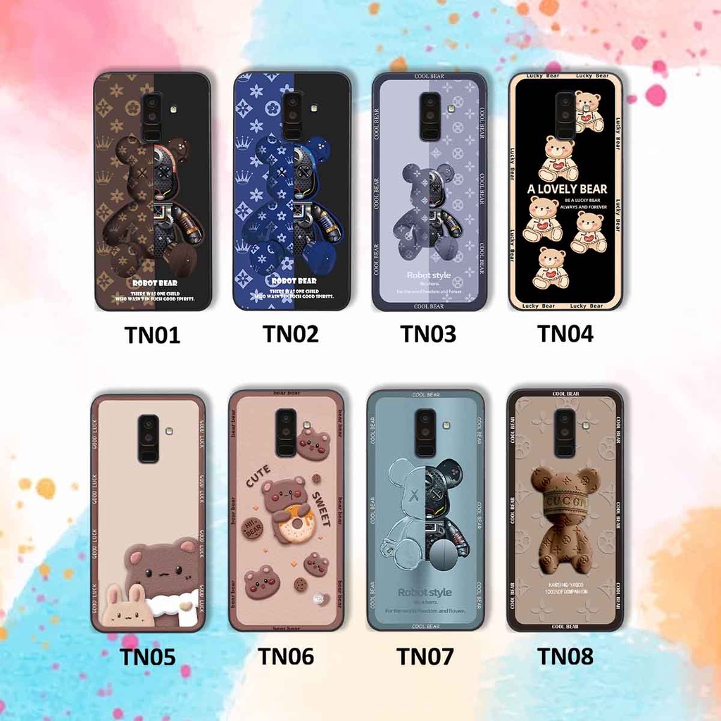 Ốp Samsung J8 bear brick, gấu đáng yêu, dễ thương