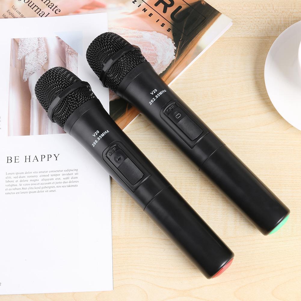 2pcs Smart Wireless Microphones Handheld Mic with USB Receiver for Karaoke