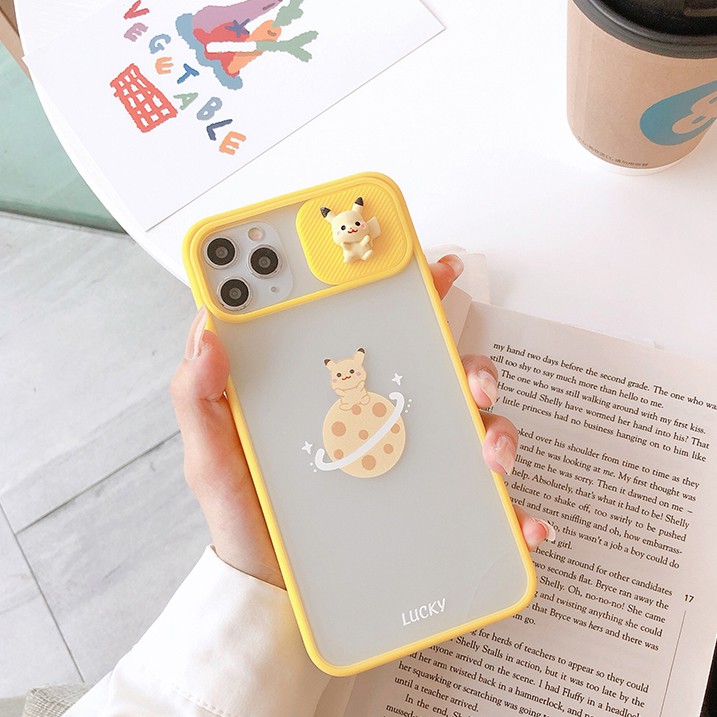 Ốp lưng iphone trượt camera  Pikachu 6/6s/6plus/6splus/7plus/ 8plus / x /xs /xs max /11/11 promax Dino case dt09