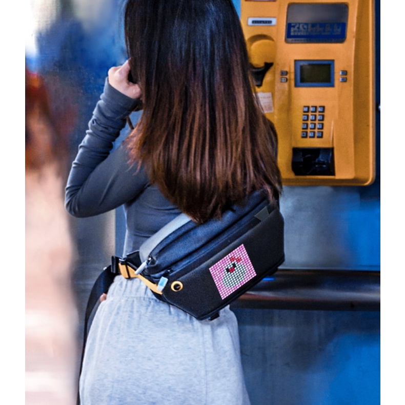 Divoom Sling Bag có thể tùy chỉnh Pixel Art Thiết kế thời trang Thể thao ngoài trời Không thấm nước