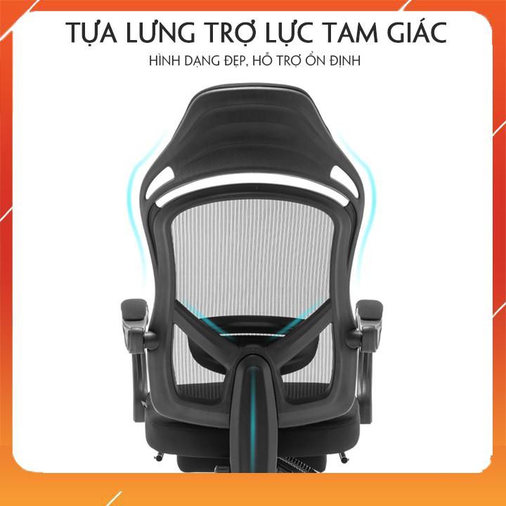 Ghế văn phòng cao cấp lưng lưới tản nhiệt có gác chân , xoay 360 độ , nâng hạ ghế