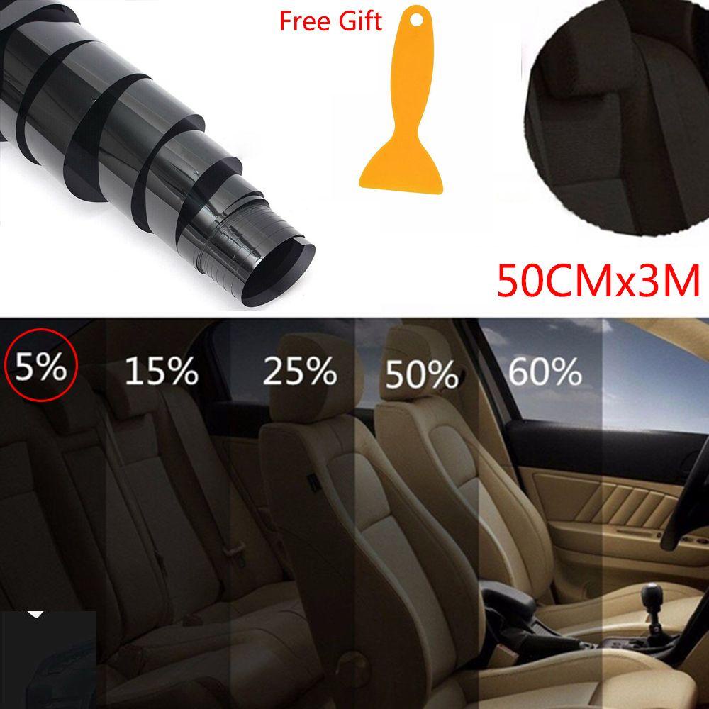 Miếng Dán Cửa Sổ Xe Hơi Màu Đen Khói Kích Thước 300x50cm