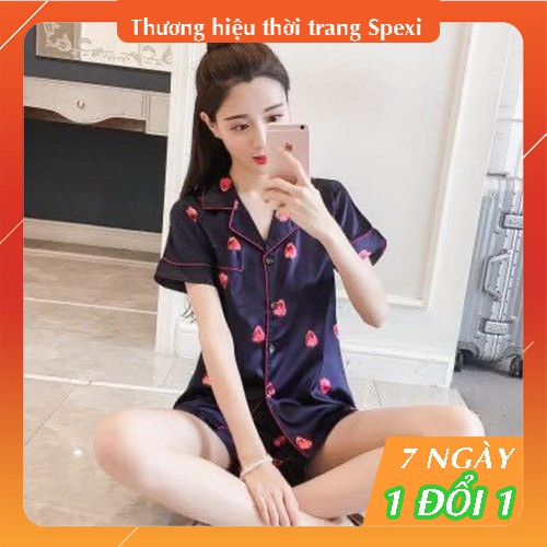 Đồ ngủ pyjama lụa nữ Spexi dòng cao cấp cute dễ thương
