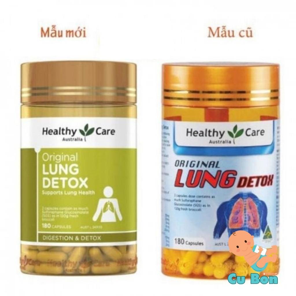 Viên uống thải độc phổi giúp thanh lọc phổi Healthy Care Original Lung Detox 180 viên của úc