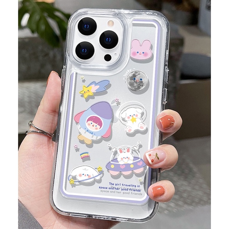 Ốp Điện Thoại Trong Suốt Hình Phi Hành Gia Cho iphone 11 13 7 8 Plus 12 13Pro Max X XS Max 7 8 SE 2020