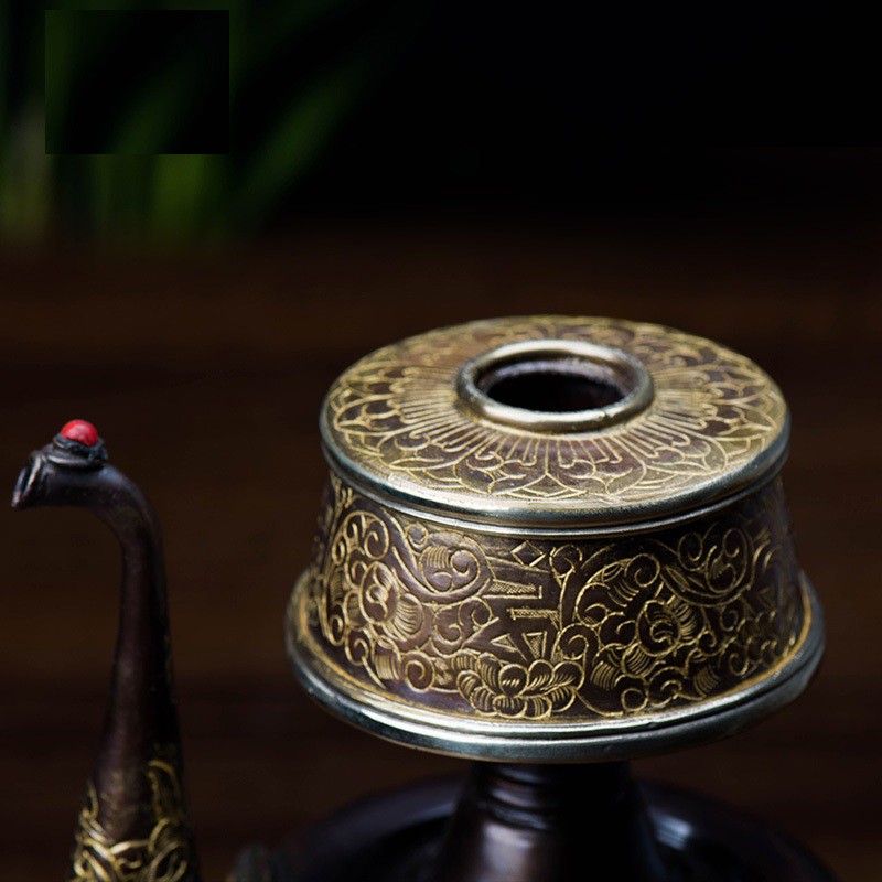 Bình xái tịnh đỏ nâu - Pháp khí Mật tông - Phật giáo Tây Tạng