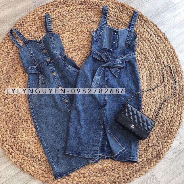 Váy Jean 2 Dây Buộc Dây Eo siu hot Mã SL#V 12 HOT HOT HOT 2019