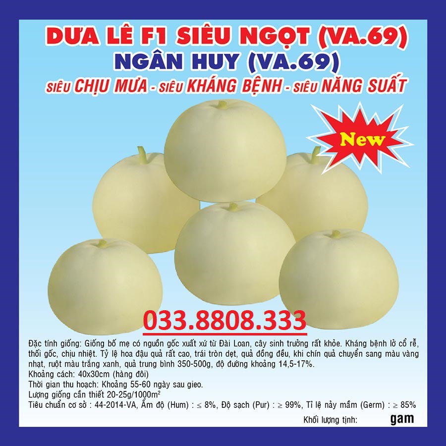 Hạt giống Dưa Lê Siêu Ngọt Ngân Huy (VA.69) – 5gram