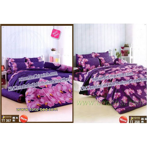 Bộ ga gối toto thái lan kt 1m6x2m mã TT357