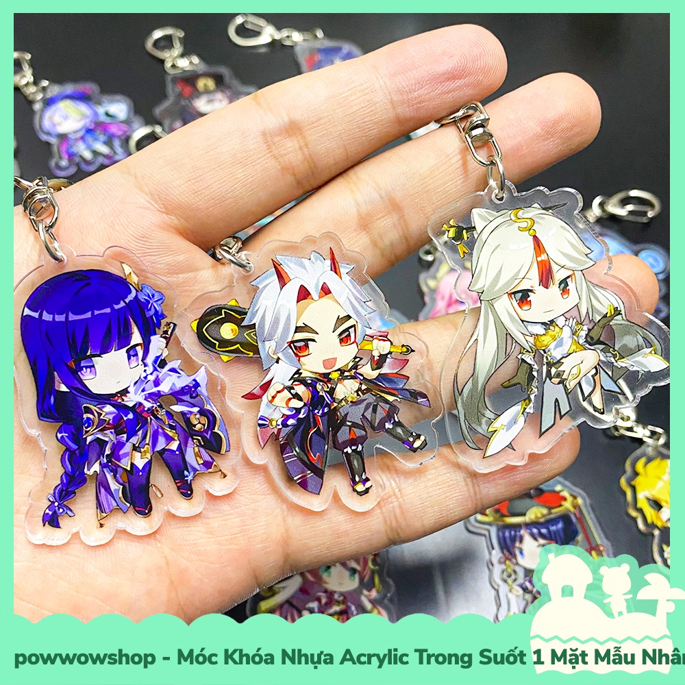 [Sẵn VN - Hỏa Tốc] Móc Khóa Nhựa Acrylic 1 Mặt Trong Suốt Mẫu Nhân Vật Game Genshin Impact Cute Chibi Perform