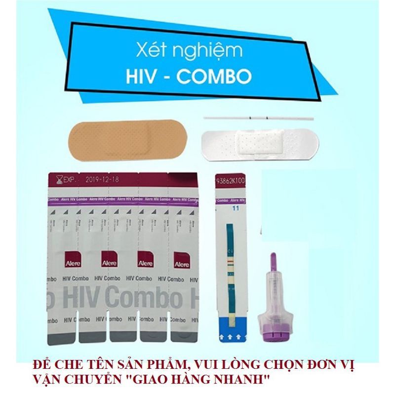 (Che tên SP)Que test HIV bằng máu Alere combo chính xác 100%