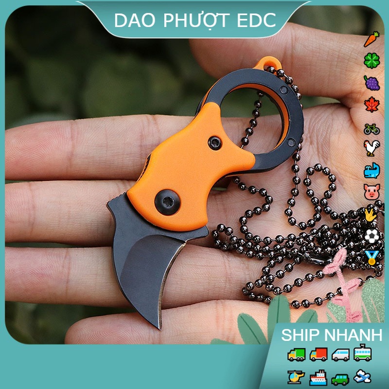 Dao Karambit Nhỏ Gọn Full Thép - Tay Cầm Ốp Nhựa ABS
