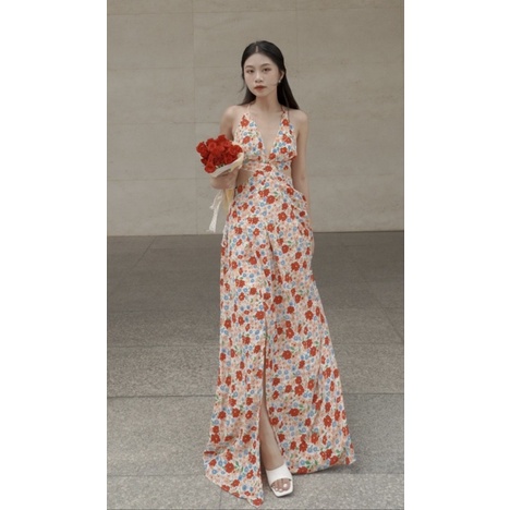 Đầm maxi voan hở lưng sexy sống ảo siêu xinh xuất Mỹ