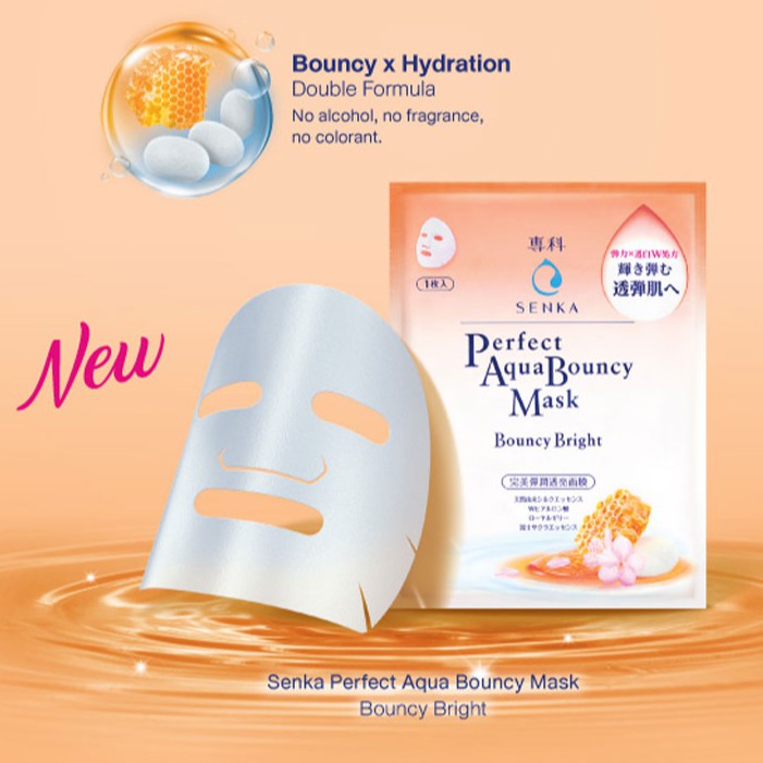 Mặt Nạ Dưỡng Da Đàn Hồi Cấp Ẩm Senka Perfect Aqua Bouncy Moist Mask 25ml