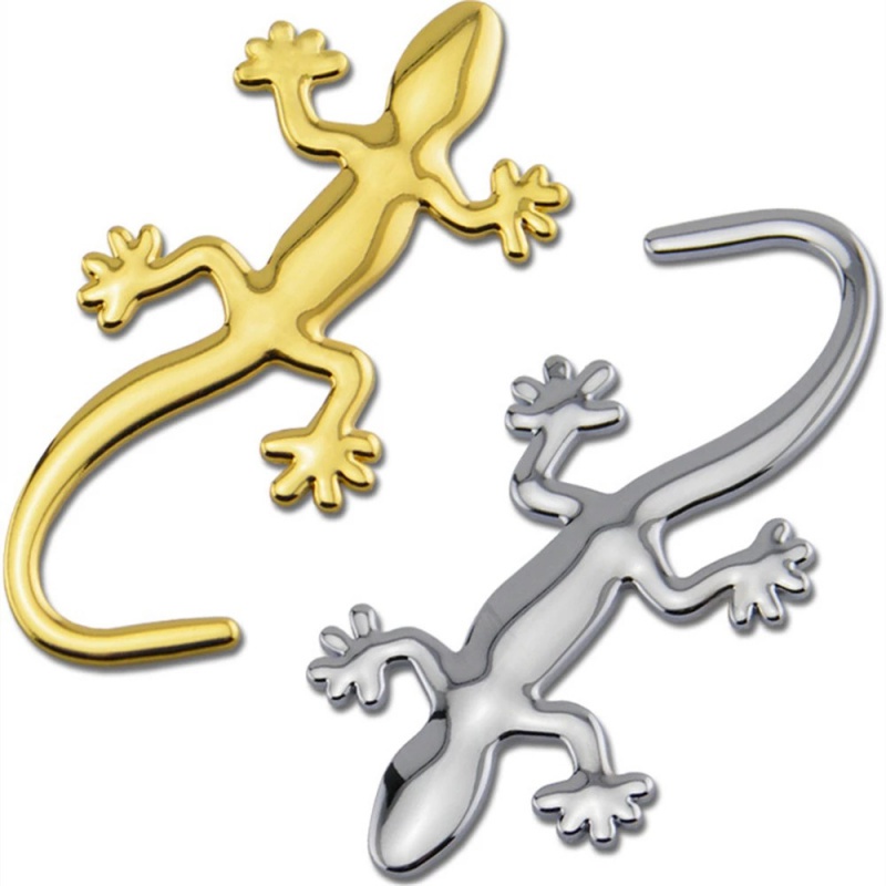 Miếng Dán Trang Trí Xe Hơi Hình Tắc Kè Hoạt Hình 3D Bằng Kim Loại