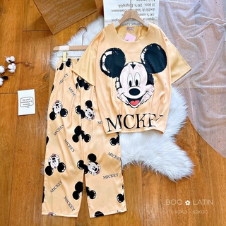 Bộ Satin lụa cao cấp tay ngắn quần dài