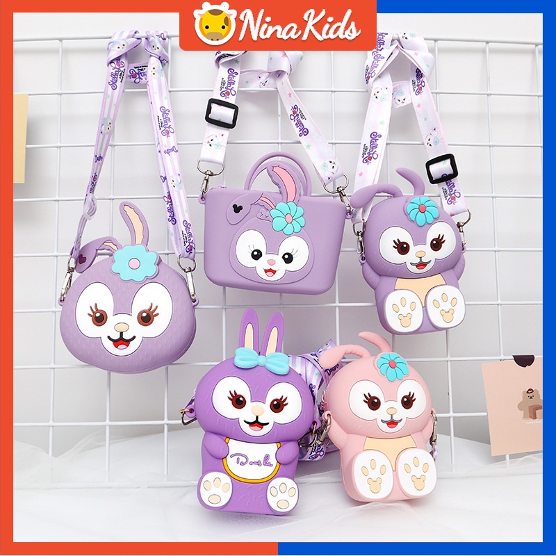Túi Đeo Chéo Bằng Silicon Họa Tiết Hoạt Hình Disney Stella Lou Dễ Thương Cho Bé