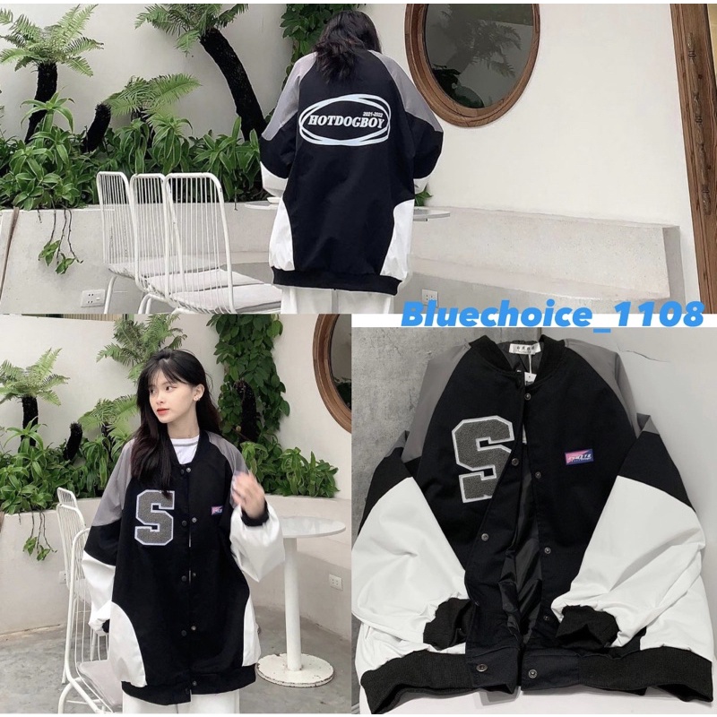 Áo khoác gió bomber chữ S unisex freesize