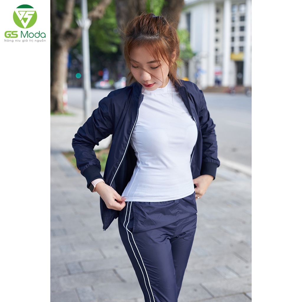 Bộ quần áo gió nữ thể thao 2 lớp GS Moda,  chống nước, chống gió, thiết kể trẻ trung, thời trang 2110005M