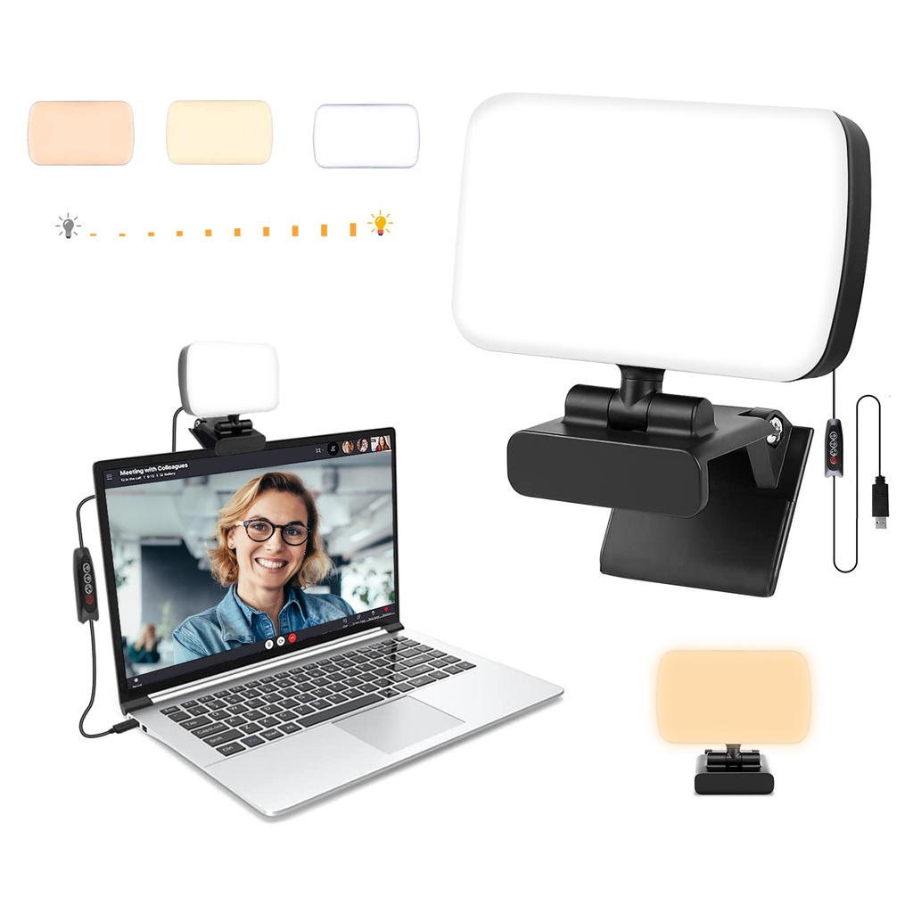 Đèn LED Kẹp Gắn laptop / Máy Tính Bảng 3 Màu Sắc Dành Cho Hội Nghị video