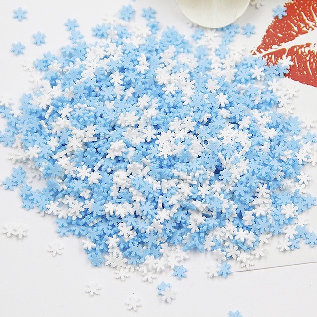 Hình Tuyết Xanh Trắng - Phụ Kiện Trang Trí Ốp Điện Thoại Handmade Resin