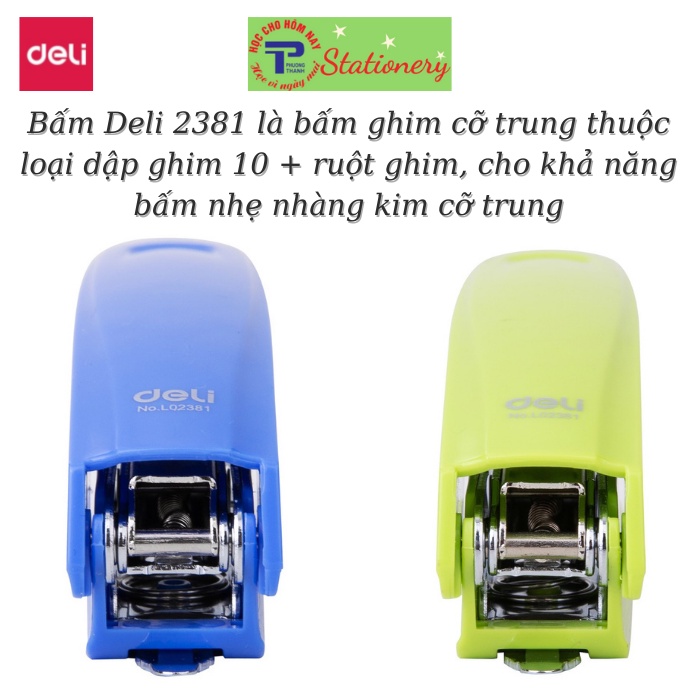 Dập ghim 10 tặng ruột ghim Deli 2381