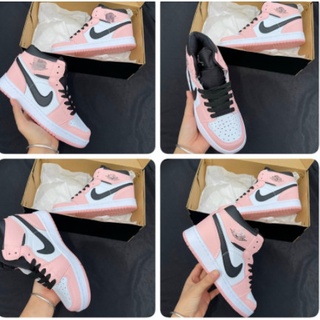 Giày thể thao jordan 1 hồng cao cổ full size nữ, giày sneaker nữ jd hồng